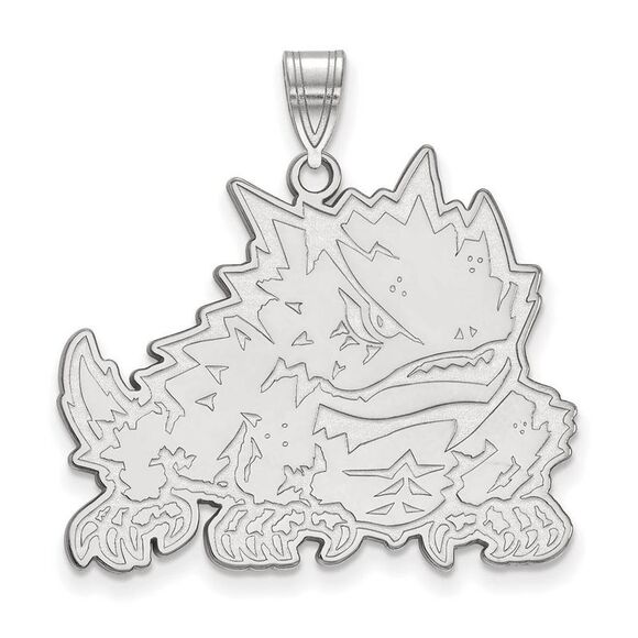 14k White Gold Texas Christian U. XL Pendant